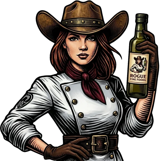Rogue Fine Foods cowgirl emblem