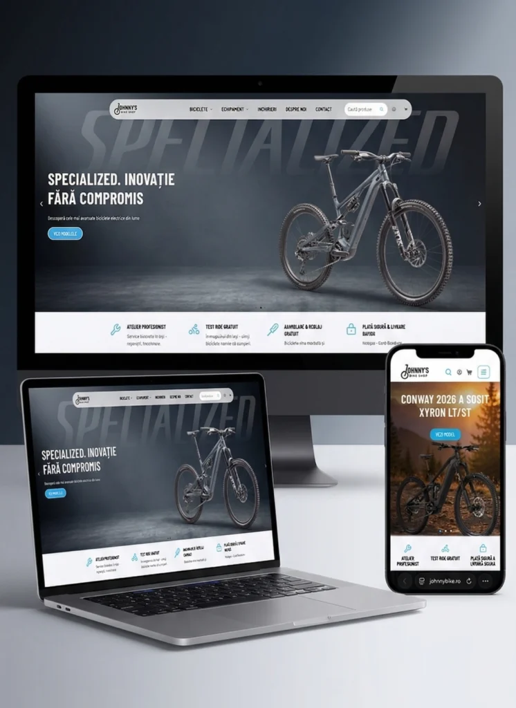 website mockup bikes